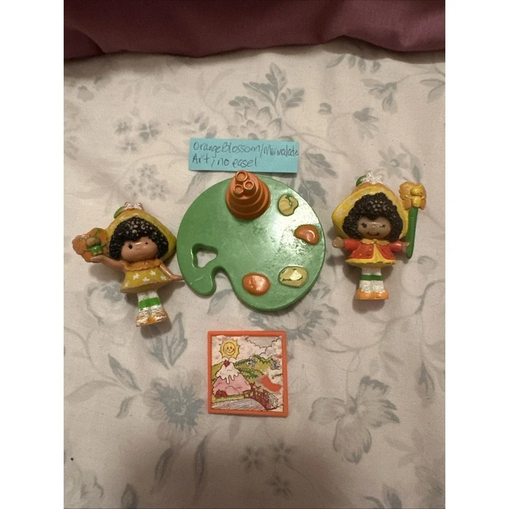 Vintage 1980's Strawberry Shortcake ORANGE BLOSSOM & Marmalade 2 In Set With Art